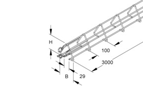 Niedax Gitterrinne V-förmig 100x100x3000 Sta/vz MTCT 100 F