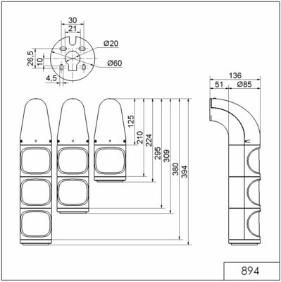 Werma LED-Dauerleuchte WM 24VDC GN/YE/RD 89408055
