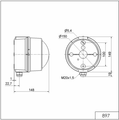 Werma Doppel-Blitzleuchte BWM 230VAC YE 89730068