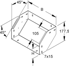 Niedax Universal-Steigstück 2x45°, 100x400mm RSDU 100.400-1.5S OV