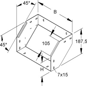 Niedax Universal-Steigstück 2x45°, 110x100mm RSDU 110.100-1.5S OV