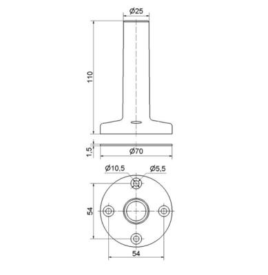 Werma Fuß mit integriertem Rohr BK Type 4X 96000064