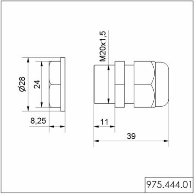 Werma Kabelverschr. M20x1,5 mit Mutter 97544401