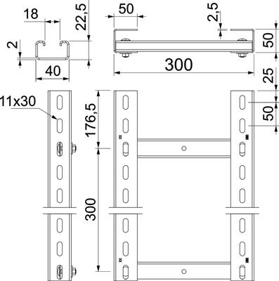 OBO Bettermann Vertr Steigeleiter SLM50C40F 30 FT