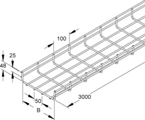Niedax Gitterrinne U-förmig 54x600x3000mm MTS 54.600 V