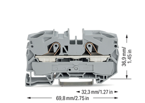 WAGO GmbH & Co. KG Durchgangsklemme gr 2L 1p TS35 2016-1201