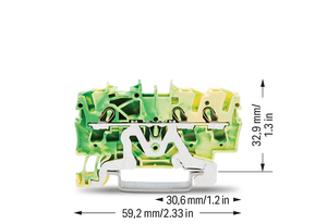 WAGO GmbH & Co. KG Schutzleiterklemme 3-Leiter, TS 35 2002-1307