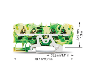 WAGO GmbH & Co. KG Schutzleiterklemme 4-Leiter, TS 35 2004-1407