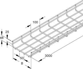 Niedax Gitterrinne U-förmig 54x500x3000mm MTS 54.500 E3