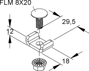 Niedax Gitterrinnenverbinder 6mm, Stahl MTSCO 6 V