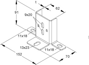 Niedax Steigetrassenbefestigung Adapter, Stahl STBA 60 F