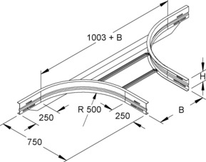 Niedax Anbau T-Stück für WSL, 1065x455mm WSTAR 105.450
