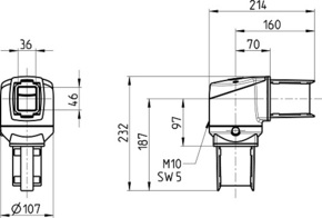 Bernstein Winkel drehbar CS-30anthrazit-grau 1015300009