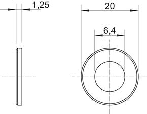 OBO Bettermann Vertr Großflächenscheibe M6,d:20mm, St, G WS M6 G20 G