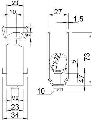 OBO Bettermann Vertr BBS-Bügelschelle f.2 Kabel 2056 2 22 ALU