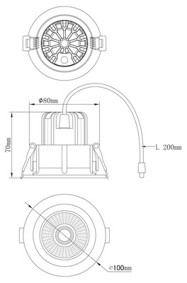 Abalight LED-Downlight 940, weiß DOT-100-7W-940-W