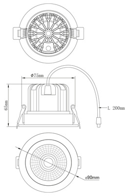Abalight LED-Downlight 940, weiß DOT-90K-7W-940-W