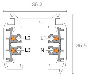 Abalight 3-PH-Stromschiene 2m, weiß TRACK-Profil-2000-W