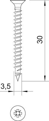 OBO Bettermann Vertr Sprintschraube Senkkopf Kreuz 3,5x30mm 4759 3.5x30