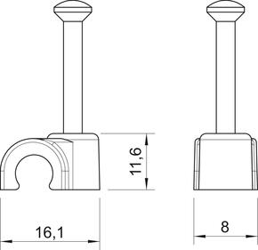 OBO Bettermann Vertr Iso-Nagel-Clip 9,0mm 2009 35 RW