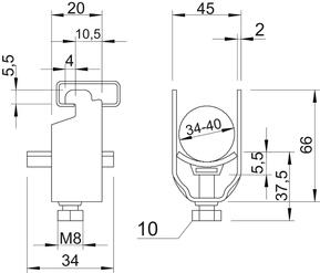 OBO Bettermann Vertr BBS-Bügelschelle f.1 Kabel 2056N 40 FT
