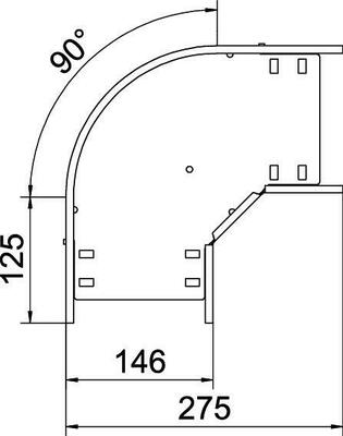 OBO Bettermann Vertr Bogen 90 Grad 110x150 bandverzinkt RB 90 115 FS