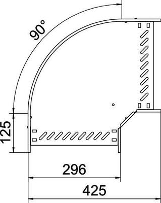 OBO Bettermann Vertr Bogen 90 Grad 110x300, rostfrei RB 90 130 A2