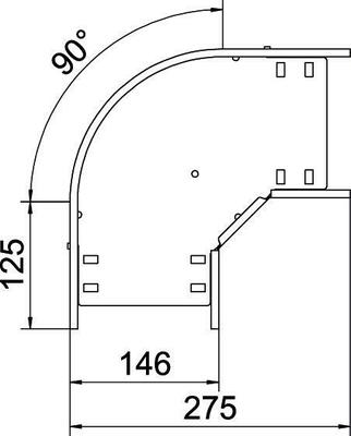 OBO Bettermann Vertr Bogen 90 Grad 60x150, rostfrei RB 90 615 A4