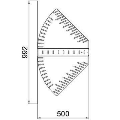 OBO Bettermann Vertr Bogen, winkelverstellbar 60x500 rostfrei RB W 650 A4