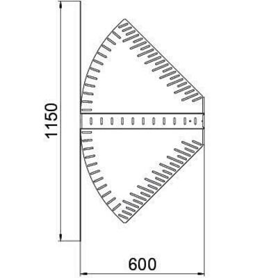 OBO Bettermann Vertr Bogen, winkelverstellbar 60x600 tauchfeuerv. RB W 660 FT