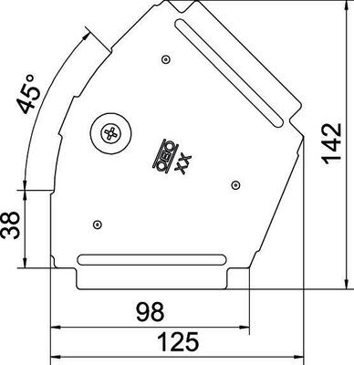 OBO Bettermann Vertr Deckel für 45Grad-Bogen B100mm, bandverzinkt RBD 45 100 DD