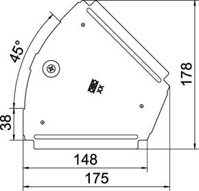 OBO Bettermann Vertr Deckel für 45Grad-Bogen B150mm, bandverzinkt RBD 45 150 FS