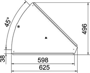 OBO Bettermann Vertr Deckel für 45Grad-Bogen B600mm, bandverzinkt RBD 45 600 DD