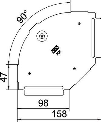 OBO Bettermann Vertr Deckel für 90Grad-Bogen B100mm, rostfrei RBD 90 100 A4