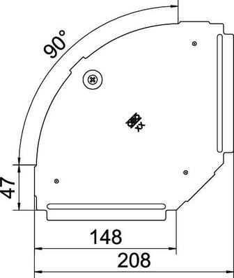 OBO Bettermann Vertr Deckel für 90Grad-Bogen B150mm, rostfrei RBD 90 150 A2