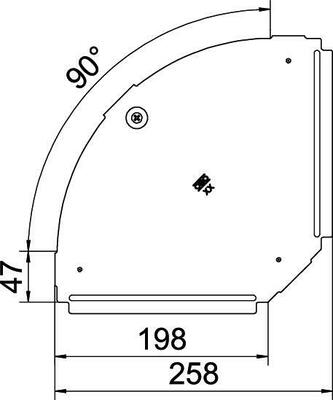 OBO Bettermann Vertr Deckel für 90Grad-Bogen B200mm, rostfrei RBD 90 200 A4