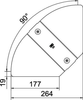 OBO Bettermann Vertr Deckel für Bogen winkelverst. B200mm RBD W 200 A2