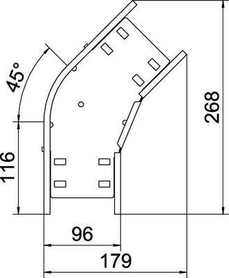 OBO Bettermann Vertr Bogen 45 Grad 110x100 bandverzinkt RB 45 110 FS
