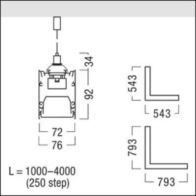 Zumtobel Group Kanal für LED-Lichtlinie SLN2-C CL #42190583
