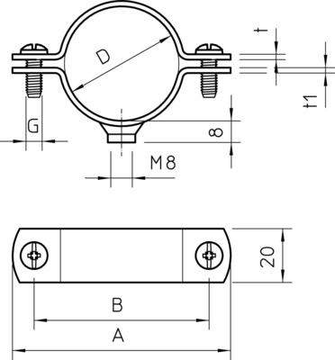 OBO Bettermann Vertr Abstandschelle m.Gewindeanschluss 2900WM8 42.5 FT
