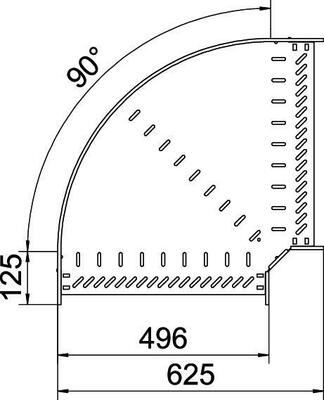 OBO Bettermann Vertr Bogen 90 Grad 110x500 bandverzinkt RB 90 150 FS