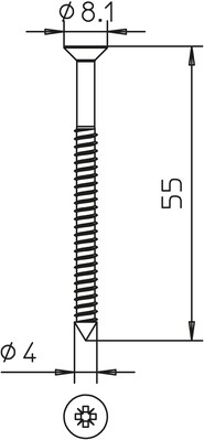 OBO Bettermann Vertr Senkkopfschraube 4,0x55mm BSK-S0955