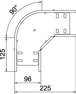 OBO Bettermann Vertr Bogen 90 Grad 60x100, rostfrei RB 90 610 A2