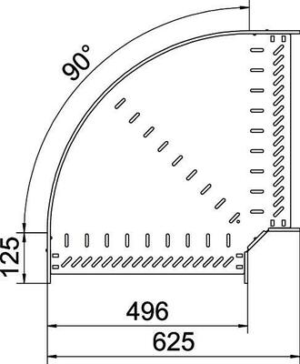 OBO Bettermann Vertr Bogen 90 Grad 85x500 bandverzinkt RB 90 850 FS