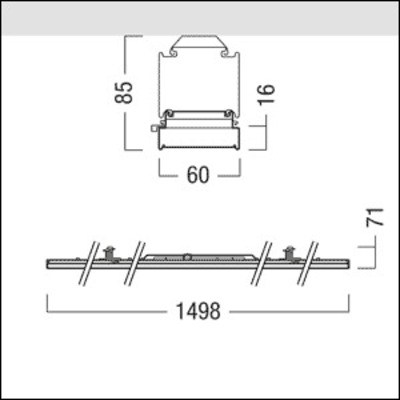 Zumtobel Group LED-Lichtbandleuchte 840 TECTON DC #42190090
