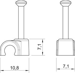 OBO Bettermann Vertr Iso-Nagel-Clip 5,0mm 2005 25 LGR