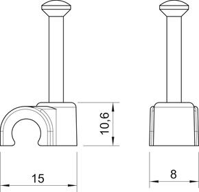 OBO Bettermann Vertr Iso-Nagel-Clip 8,0mm 2008 35 LGR