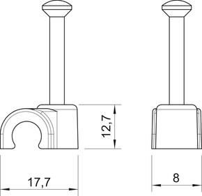 OBO Bettermann Vertr Iso-Nagel-Clip 10mm 2010 35 LGR