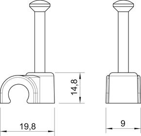OBO Bettermann Vertr Iso-Nagel-Clip 12mm 2012 35 LGR