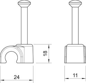 OBO Bettermann Vertr Iso-Nagel-Clip 14mm 2014 50 LGR